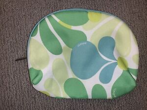 Clinique Green Blue Makeup Bag Blue Green Polyester Zip Travel Size Tote Pouch