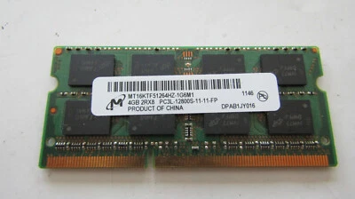 Micron 4GB PC3L-12800S DDR3 SODIMM Laptop Memory RAM MT16KTF51264HZ-1G6M1 -Works - Image 1 of 4