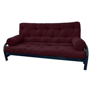 Full Size Futon Cover, Bolsters, 3 pcs, Mattress Protector, Slipcovers, Burgundy - Picture 1 of 1
