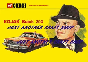 Corgi Kojak Buick Police Car 290 Poster Advert Leaflet Shop Sign 1976 A4 size - Picture 1 of 1
