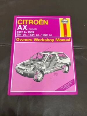 Haynes Citroen AX (Petrol) 1987-1989, Owners Workshop Manual (Hardback 1990) - Image 1 of 4