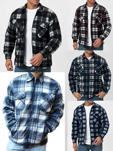 Herren Holzfäller Hemd Biker Thermo Flanell WINTER Jacke Fleece Gefüttert BAU - Bild 1 von 23
