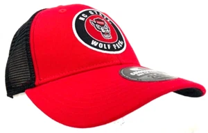 NEW NC State Wolfpack Colosseum Red Mesh Snapback Baseball Cap Hat Adult OSFM - Picture 1 of 8