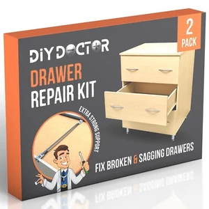 Drawer Repair Kit Sagging Bottom Fix Runners Mend Broken Buckled Cabinet Base UK - Picture 1 of 21