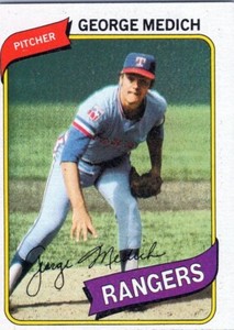 1980 Topps #336 George Medich Texas Rangers EX-MT