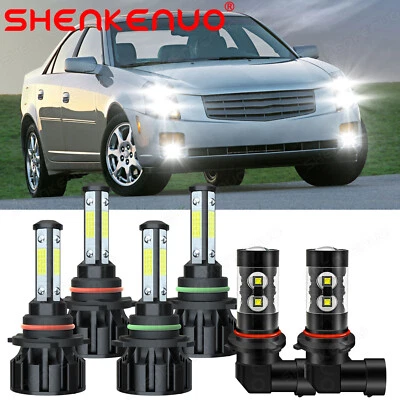 Kit de 6 bombillas antiniebla de haz alto bajo faros LED para Cadillac CTS 2003-2007 6000 K Foto 1 de 4