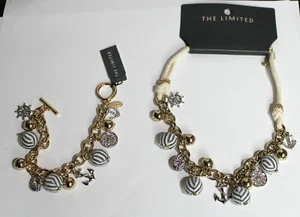 NWT The Limited Necklace Bracelet Set Beautiful Nautical Anchor Rope Charm 18.5" - Picture 1 of 3