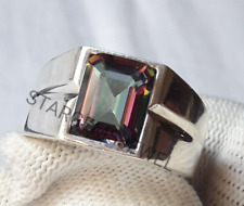 Mystic Topaz Gemstone Hadmade Ring 925 Sterling Silver Men's Ring Gift For Him.