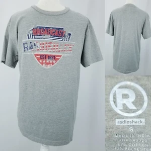 Radioshack Para Hombres Pequeña Retro Transmisión Gris Jaspeado Camiseta Algodón Poli Camiseta - Imagen 1 de 7