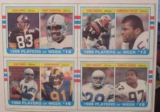 BTM1 1989 TOPPS BOX BOTTOM 4 CARD PANEL TAYLOR WOODS GREENE