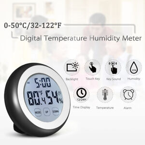 Indoor Digital  Hygrometer Desktop Wecker Home Zimmer 0-50°C W6Q1