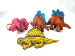4 Small Vintage Dinosaur Plush Lot - Applause - Determined Productions 1992 - Picture 1 of 4
