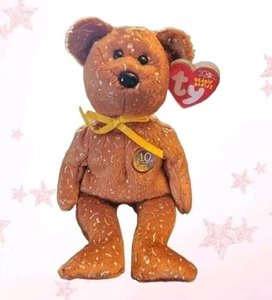 ✨️🤎 Década 🤎✨️ Marrón - 2003 TY Beanie Baby Bear - MWMT'S - Imagen 1 de 6