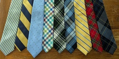 Youth Boys Neck Ties Lot Of 9 Silk Cotton Poly Lands End Westbury Prep Trad EUC - Image 1 of 4
