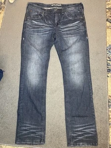 Jeans Uomo Marca Affliction 36X32 Blu Scuro Affliction Gage Jeans - Foto 1 di 12