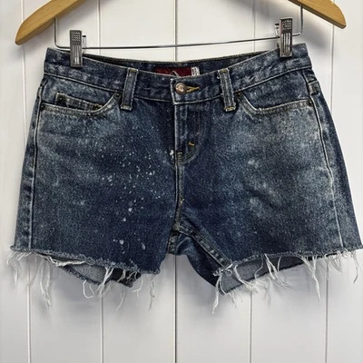 Y2K Jordache Denim Cut-off Shorts Women 5/6 Lo-Rise Stretch Bleached Festival - Image 1 of 4