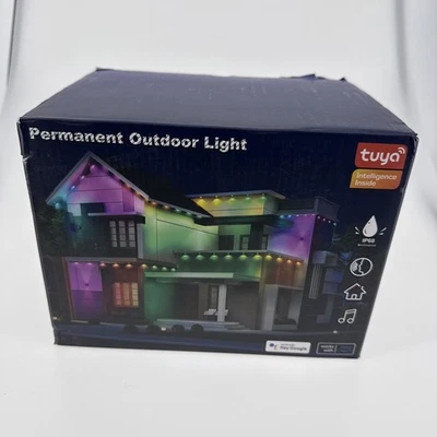 Luces de Navidad permanentes para exteriores 100 pies RGB+IC IP68 luces inteligentes impermeables Foto 1 de 4