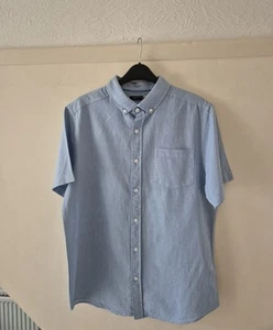 Brand New M&Co Light Blue Cotton Short Sleeved Shirt Size M Immaculate - Picture 1 of 3