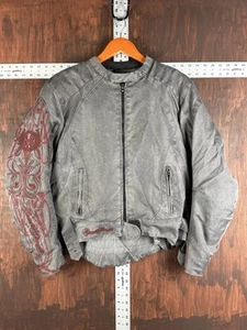 Speed & Strength Embroidered Armor Padded Motorcycle Jacket Gray Grey Women’s XL - Picture 1 of 12
