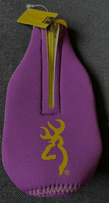Browning púrpura con botella Buckmark amarilla Koozie/neopreno refrigerador con cremallera nuevo con etiquetas Foto 1 de 3