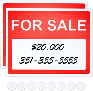 For Sale Sign - 14.25" X 11.25" - Ideal Signs for Garage, Yard, Home or Busin... - Picture 1 of 7