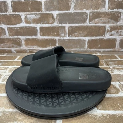 Sandalias deslizables Lululemon Restfeel negras sin cordones cómodas para mujer talla 10 Foto 1 de 4