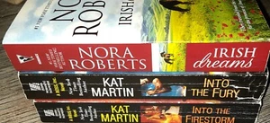 Into The Firestorm & Into The Fury By Kat Martin, Irish Dreams By Nora Roberts - Picture 1 of 12