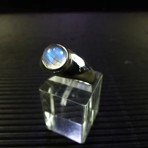Ring Gr. 57, Silber 925 mit einem Regenbogen Mondstein Cabochon aus Madagaskar - Bild 1 von 4