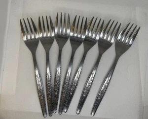 Interpur Stainless Steel Japan Salad Fork Single Rose 7 Pieces 6 1/2 inches INR7 - Picture 1 of 7