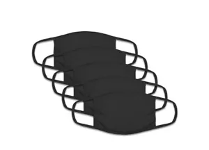 5er-Pack schwarze Baumwolle Gesichtsmasken Erwachsene wiederverwendbar maschinenwaschbar - Bild 1 von 7
