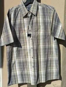 Renegade Sportswear S/S NWT Mens Plaid One Pocket L Large Shirt Blue Gray Light - Picture 1 of 3