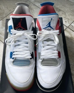 Jordan 4 Retro SE Mid WHAT THE 4 White Leather Blue Black Red Mix Up CI1184146 - Picture 1 of 23