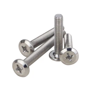 M6 M8 Nickel Steel Furniture Connector Bolts Phillips FLAT HEAD  Screws - Picture 1 of 6