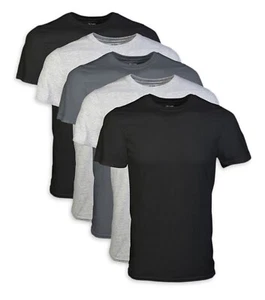 Gildan Men's Cotton Crew T-shirts 5 Pack- Assorted Black, Size S - Picture 1 of 5