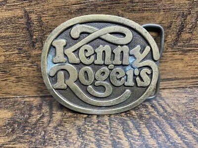 Kenny Roger’s JI25157 Vintage Años 70 Bergamota Músico Metal Hebilla de Cinturón Foto 1 de 4