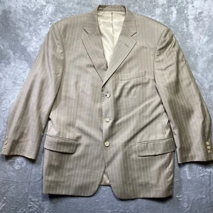 Vintage Loro Piana Talliauomo Nadelstreifen Beige Blazer 100% Wolle Super 120’s 44R - Bild 1 von 8