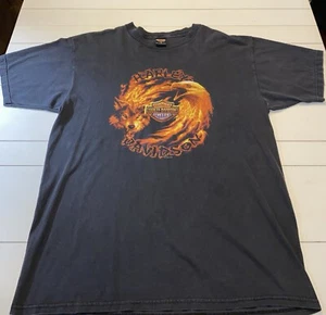 VTG Harley Davison Flames Eagle Wolf Ft. Lauderdale Y2K 2000 Shirt XL - Picture 1 of 7