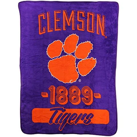 NCAA Collegiate"Varsity" Super Soft Plush Throw Blanket (Clemson Tigers) Cover