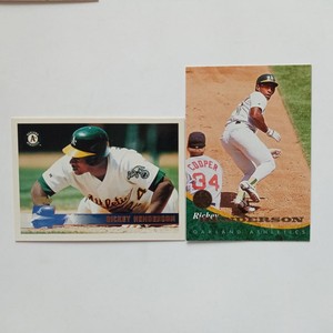 Rickey Henderson 1996 Topps #397 & 1994 Leaf #259