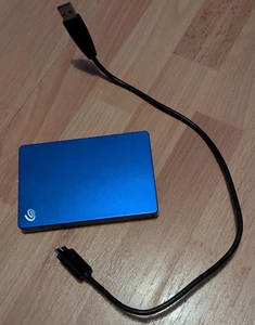 Seagate Backup Plus Slim 1TB External Hard Drive Portable HDD – Blue USB 3.0 - Picture 1 of 4