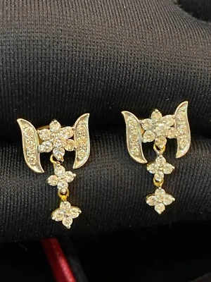 Classy 1.88 Cts Round Brilliant Cut Natural Diamonds Dangle Earrings In 18K Gold - Image 1 of 4