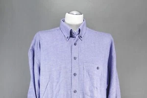 Camel Casual Shirt Long Sleeve Shirt L Blue Houndstooth Button-Down Cotton B1460 - Picture 1 of 5