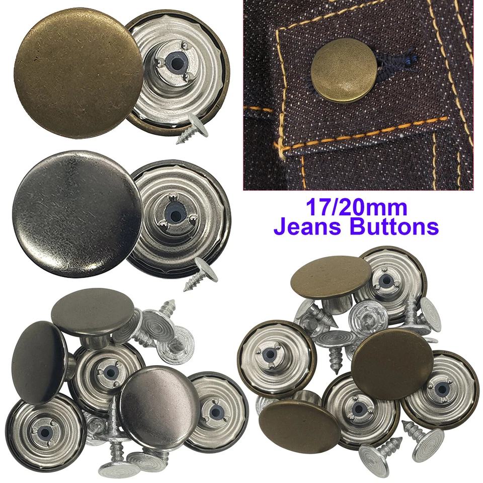 17/20MM Jeansknöpfe Nieten Hammer Für Denim Ersatz DIY Für Lederjacke - Bild 1 von 1