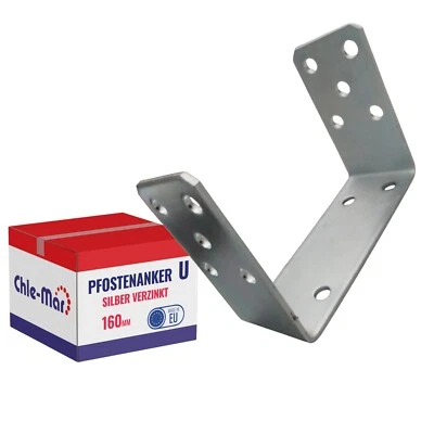 MARKENLOS Ancoraggio per pali base a U, supporto per pali, morsetto, supporto per legno 160 mm