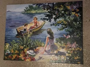 Leonid Afremov's - "Sul lago" - Olio su tela originale, 2007 - Foto 1 di 3
