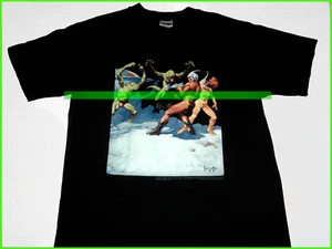 Frazetta 1989 shirt Vintage Fantasy comics dragon art boris vallejo ron hubbard - Picture 1 of 3