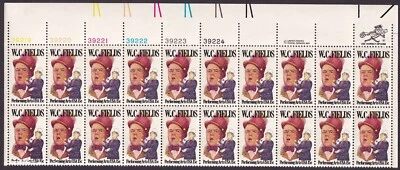 Scott #1803 W.C. Fields Plate Block of 20 Stamps - MNH - Image 1 of 2