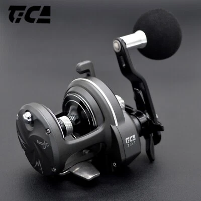 Carretel de tambor para barco TICA FJ5HL 40,5 POL linha taxa recuperada pesca trolling mão esquerda - Imagem 1 de 4