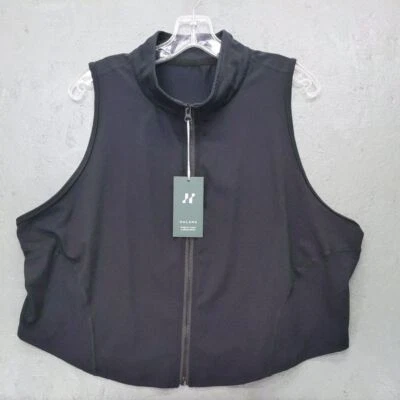 Halara Black Athletic Zip Front Crop Vest Top Sleeveless Jacket 4X - Image 1 of 4