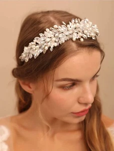 Crystal Headband beads Tiara Party Rhinestone Bridal Hairpiece Hair Accessories - Picture 1 of 7
